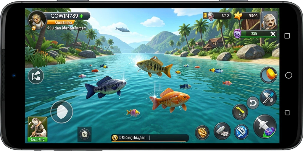 Tampilan gameplay GOWIN789 yang menarik saat menangkap ikan