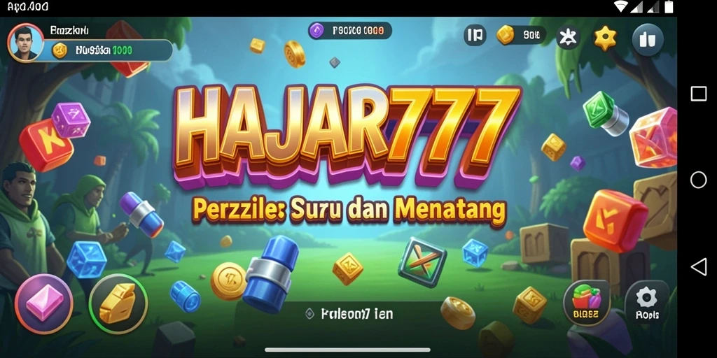 Tampilan gameplay HAJAR777 dengan tantangan puzzle yang seru.