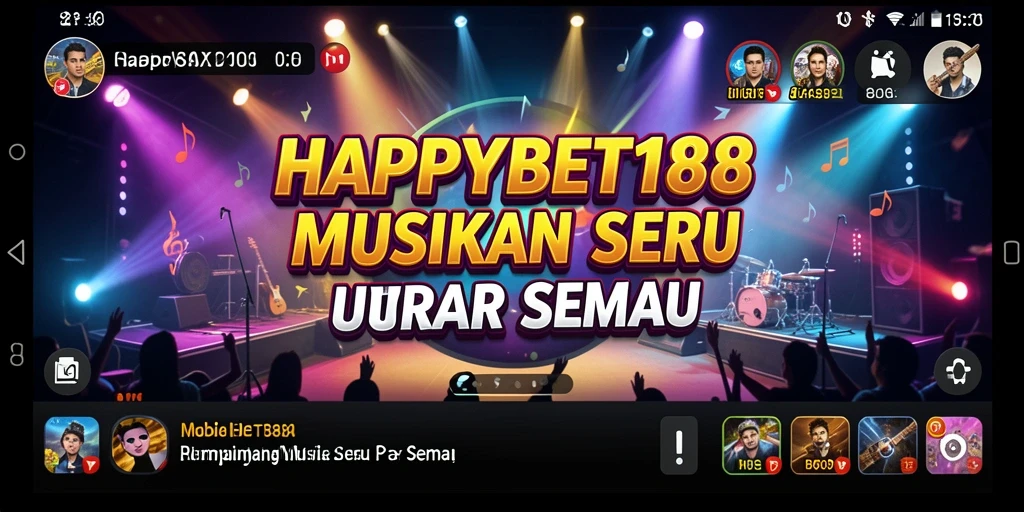 Screenshot utama HAPPYBET188 menampilkan gameplay yang seru dan warna-warni.