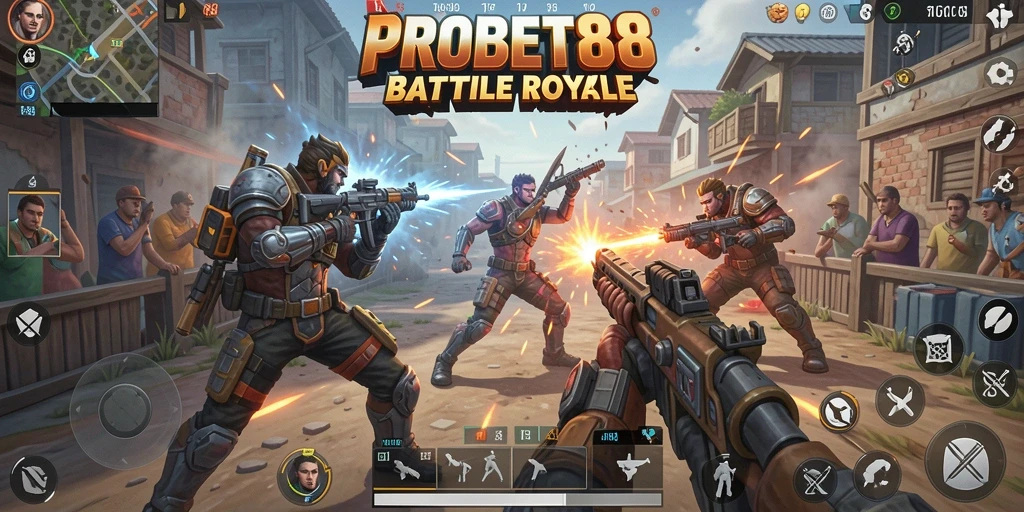 Tampilan gameplay menegangkan dalam pertarungan Battle Royale.