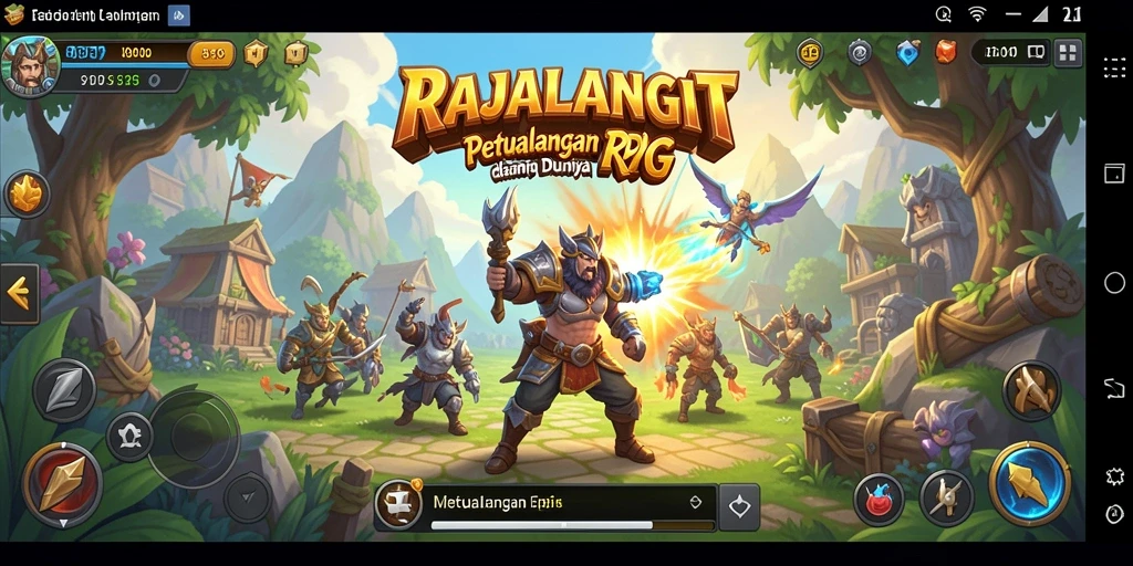Tampilan gameplay menarik dari RAJALANGIT dengan pertarungan yang seru.