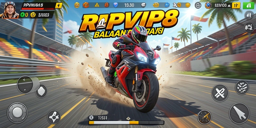 Gambaran gameplay balapan motor yang cepat dan seru.