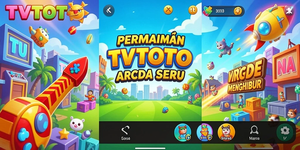 Tampilan gameplay seru dari TVTOTO dengan berbagai level menantang.