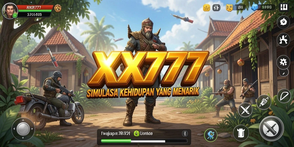 Screenshot menunjukkan karakter yang sedang berinteraksi dalam game Simulation yang menarik.